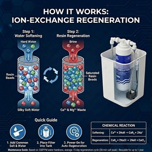 Dispositivo de Resina de Intercambio Iónico Reutilizable de 1000L, Portátil, con Capacidad de <span class=keywords><strong>6</strong></span>-8L/min, para Ablandar Agua en Baños, Cocinas, Salones de Belleza y Autocaravanas - Product Image 3