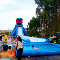 Parc aquatique gonflable, géant, estival, pour l'extérieur, dragon, bon marché,