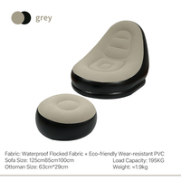 Canapé gonflable confortable avec repose-pieds, en PVC floqué épaissi, pour la détente à la maison