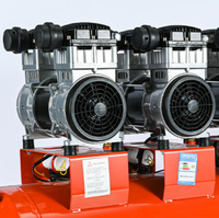 Compresseur d'air à piston silencieux sans huile 4,5 kW 8 bars, alimentation CA 220V/380V, pompe à air mobile pour soufflerie, 300L, refroidi par air, prix usine