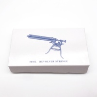 Pistol injektor vaksin hewan hewan ternak, pegangan Pistol dokter hewan peliharaan Pistol bergulir kaca barel Luer kunci 50ml jarum suntik dosis