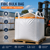 Sacs en PP tissé respirants à fond plat de qualité alimentaire, grands sacs FIBC de 1000 kg/1500 kg avec doublure saillante