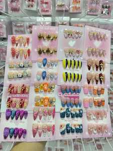 Uñas Postizas de Moda Europea y Americana, Coloridas, con Flores 3D, Estilo Francés, Hechas a Mano, en Oferta 2026 - Product Image 4