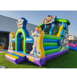 Châteaux gonflables pour chiens à pattes éco-responsables pour l'extérieur, double toboggan pour enfants, château gonflable avec garantie de 3 ans - Product Image 1