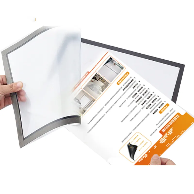 Hot Selling A3 A4 Wall Mount Verwijderbare Magnetische Document Houder Bestandsmap Voor Smooth Glossy Muur