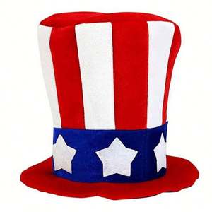Chapeau haut de forme Uncle Sam, drapeau américain pour la fête de l'indépendance, chapeau de fête de carnaval, pour l'extérieur, unisexe, adulte - Product Image 6