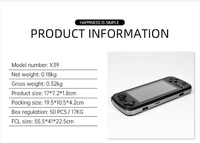 Consola de Juegos Portátil Powkiddy X39 Pro, Reproductor de Juegos Portátil X45, Pantalla IPS de 4,3 Pulgadas, Consola de Juegos Retro Clásica
