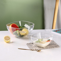 Bol à salade en acrylique batteurs à oeufs ronds transparents bol de cuisson bol à thé en plastique tasse de lavage à la main