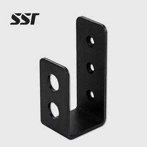 Support de barre ouverte en métal simple face non standard SSR, support en U noir antidérapant, barrière de sécurité pour porte, protection détachable - Product Image 1