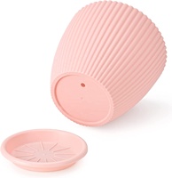 Pots de plantes décoratifs modernes en plastique avec trou de drainage et soucoupe pour plateau de base pour la maison et le jardin Taille personnalisable