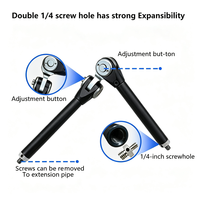 Support de bras magique réglable, double vis 1/4 ", support de caméra en alliage d'aluminium 180 °   Bras d'extension rotatif OEM ODM