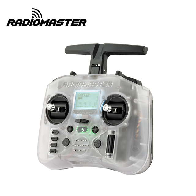 RadioMaster Pocket Portable Remote Controller Built-In LED Light Mode 2 Gimbal EdgeTX Transparent ELRS for FPV System Plastic