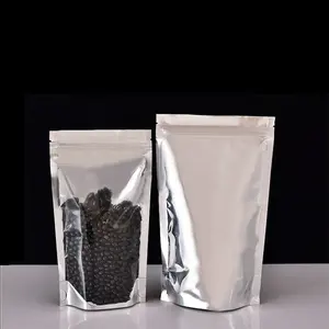 ถุงอาหารพลาสติกฟอยล์อลูมิเนียมใสด้านหน้าพิมพ์ลายแบบกำหนดเองมีซิปล็อคถุงซิปล็อคเปิดปิดได้กันความชื้นถุงอาหารพลาสติก - Product Image 1