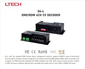 Décodeur <span class=keywords><strong>DMX</strong></span>/RDM à tension constante LTECH 4 canaux CV avec connecteurs XLR <span class=keywords><strong>3</strong></span> <span class=keywords><strong>broches</strong></span>/RJ45/terminal vert - Product Image 2