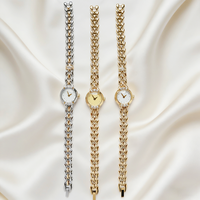 Jam Tangan Gelang Mini Dial Baru, Mewah Retro Elegan, Jam Tangan Gelang Perhiasan Wanita Premium
