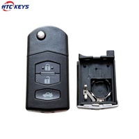 Coque de clé de voiture à 3 boutons, coque de clé pliable à télécommande pour M-azda