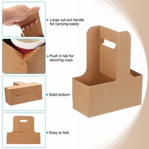Tùy Chỉnh Phân Hủy Sinh Học Sang Trọng Takeaway Cà Phê Trà Dày Cup Chủ Tàu Sân Bay Xách Tay Các Tông Giấy Cốc Cà Phê Chủ Khay - Product Image 2
