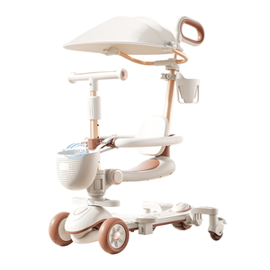 3-<b>Wheel</b> Foldable Children Pedal Scooter with Seat <b>Plastic</b> Body Outdoor Riding Toy for Boys Girls Ages 1-12 Years - Product Image 1