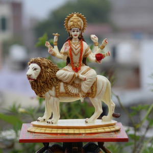 Nirmala Handicrafts - Estatua de Durga Maa Hecha a Mano en Resina |   Ídolo Decorativo Religioso de la Diosa Hindú Durga para el Hogar, Templo, Pooja, Diwali - Product Image 2