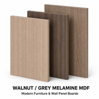 Panneau MDF stratifié mélaminé couleur noyer/gris, panneau décoratif en fibre de bois aux couleurs riches pour meubles modernes et panneaux muraux