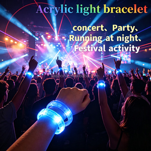 กำไลข้อมืออะคริลิค LED พร้อมโลโก้แบบกำหนดเอง สำหรับคอนเสิร์ต บาร์ ปาร์ตี้ งานแต่งงาน - Product Image 1