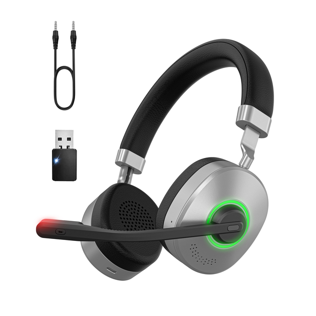 New Product Wireless Headset with ENC Mic, BT5.3 Dongle, Mute Light, and 34H Talk Time