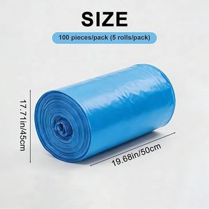 Trash Bags Roll <b>Pack</b> 100 Count, <b>Flat</b> Breakaway Garbage Bags, Household Trash Liners for Kitchen, Bathroom, Office & Daily Use - Product Image 2