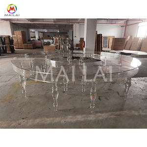 <span class=keywords><strong>Table</strong></span> Ronde Serpentine Moderne en Cristal Transparent Grande <span class=keywords><strong>Table</strong></span> Serpentine pour Mariage <span class=keywords><strong>Table</strong></span> Demi-Lune pour Dîner de Mariage - Product Image 3