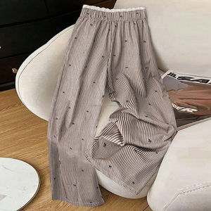 <span class=keywords><strong>Pantaloni</strong></span> a Gamba Larga a Righe Personalizzati per <span class=keywords><strong>Donna</strong></span> <span class=keywords><strong>con</strong></span> Cintura <span class=keywords><strong>in</strong></span> Pizzo, <span class=keywords><strong>Pantaloni</strong></span> Comodi da Casa - Product Image 4