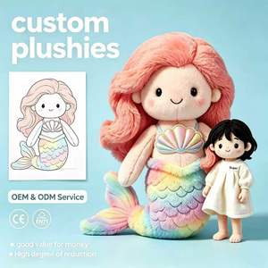 Muñeca de Peluche Personalizada OEM, Sirena Pastel, Juguete de Peluche Suave, Criatura Marina de Fantasía OEM para Regalo de Cumpleaños para Niñas - Product Image 1