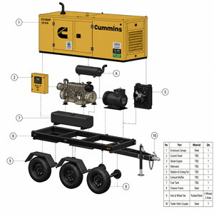 เครื่องกำเนิดไฟฟ้าดีเซล 500 600 700 1000 กิโลวัตต์ แบบซุปเปอร์ไซเลนท์ พร้อมหลังคาเก็บเสียง ระบบสตาร์ทอัตโนมัติแบบสามเฟส ATS สตาร์ทระยะไกล 50Hz/60Hz 1800 รอบต่อนาที - Product Image 3