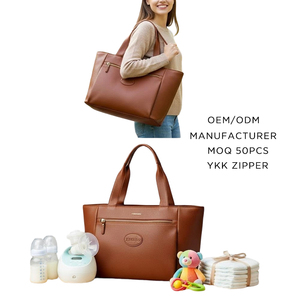 <span class=keywords><strong>Bolsa</strong></span> de Pañales de Viaje para Maternidad, de Gran Capacidad, en Cuero Vegano, con Bolsillos Aislantes, para Bomba de Leche Materna - Product Image 1