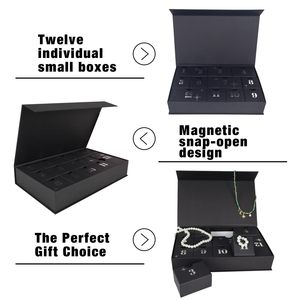 Caja de Regalo Magnética Negra con Ranuras para Números en Papel de Aluminio Plateado para Cuenta Regresiva Navideña, Pequeños Regalos, Cosméticos y Joyería - Product Image 5