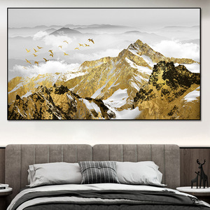 <span class=keywords><strong>Pintura</strong></span> Decorativa Enmarcada con <span class=keywords><strong>Paisaje</strong></span> de Montaña al Estilo Chino, <span class=keywords><strong>Pintura</strong></span> Moderna de Porcelana de Cristal para Decoración del Hogar - Product Image 3