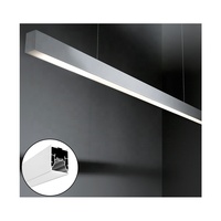 Profilé LED suspendu en aluminium 18 mm avec diffuseur PC dépoli pour bande COB, idéal pour l'éclairage commercial