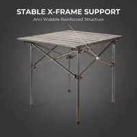 Table pliante d'extérieur Qiqika ultra-légère en fer et aluminium, résistante aux déchirures, pour le camping et le trekking