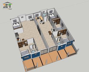 40FT*2 Assemblati <span class=keywords><strong>insieme</strong></span> per creare un ampio spazio 144 ㎡   Casa Prefabbricata Tipo Granny Flat, Casa Minuscola Pieghevole, Case Container Espandibili Prefabbricate - Product Image 6