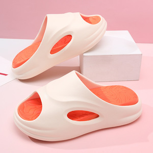 Chanclas de verano para mujer, suela gruesa, EVA, antideslizantes, transpirables, sandalias para playa y exteriores, color blanco, beige, negro, tallas 36 a 45 - Product Image 2