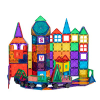 Ensemble de blocs de construction magnétiques 100 pièces translucides 3D, jouet éducatif STEM pour enfants, vente en gros OEM ASTM EN71