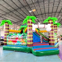 Château gonflable pour fête de jardin, château gonflable avec toboggan, combo de château gonflable pour enfants, amusement familial en plein air