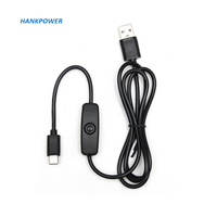 Câble USB 2.0 mâle à mâle C 1m, avec interrupteur marche/arrêt, de type c