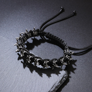 Pulsera Punk de Aleación con Púas para Hombre, Ajustable, con Cordón Trenzado, Joyería Gótica Rock - Product Image 5