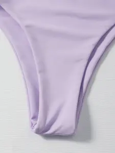 Lavendel Farbe Kordeln Sexy Bügel Push Up Bikinis Frau Bade bekleidung 2021
