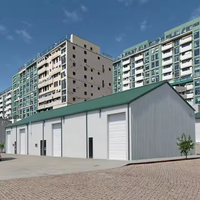 Bâtiment préfabriqué économique en métal d'entrepôt de stockage de ferme de structure métallique d'atelier préfabriqué