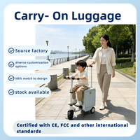 Valise intelligente à cadre en aluminium FUTUREJOY, contrôlée par application, avec trottinette électrique intégrée, pour bagage à main, usine OEM ODM