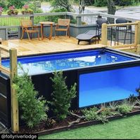 Piscine Conteneur Industrielle de Luxe en Acier 40FT 20FT, Nouveau Design Préfabriqué avec Grande Fenêtre en Verre pour Usage Privé