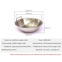 Gril de barbecue sans fumée personnalisé de 380mm et table de marmite table de roche à double saveur de grande capacité pour une utilisation au restaurant