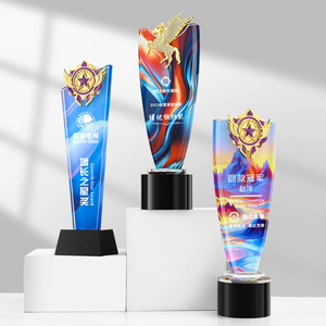 Crystal <b>Trophies</b> Laser <b>Engraved</b> Digital Printing White Crystal Corporate Awards Conference Souvenirs Animal Design - Product Image 4