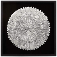 Peinture à l'huile créative personnalisée avec plumes dorées, pour décoration murale