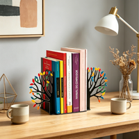 Porte-livres décoratifs en métal antidérapants en forme de feuilles multicolores personnalisés pour livres, CD et dossiers, décoration de la maison